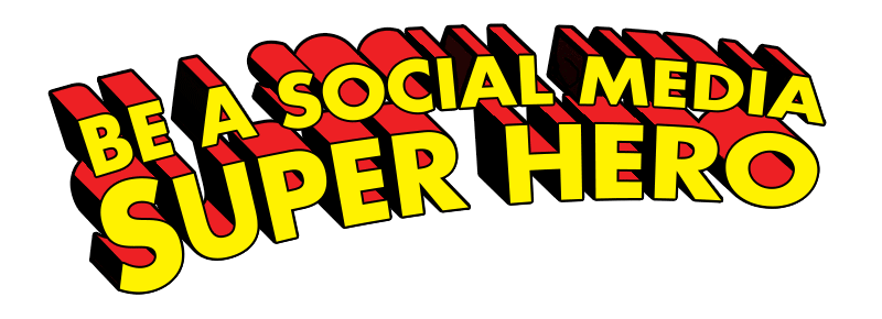 Be a social media super hero logo 